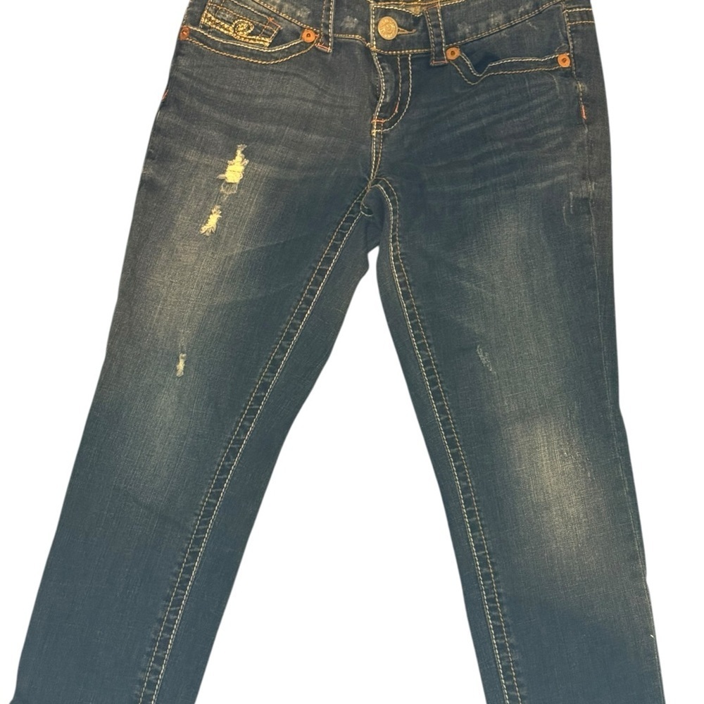 Seven7 Blue Straight Leg Jeans with Classic Style